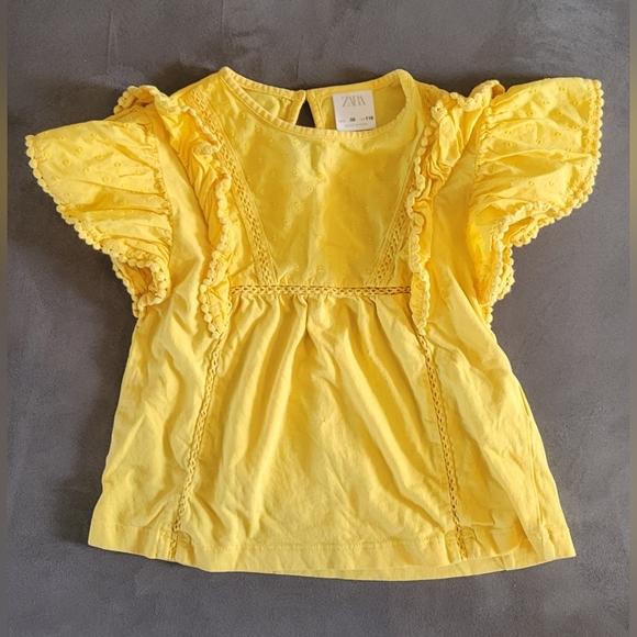 Girl's Size 6 Zara Yellow Top - Picture 1 of 6